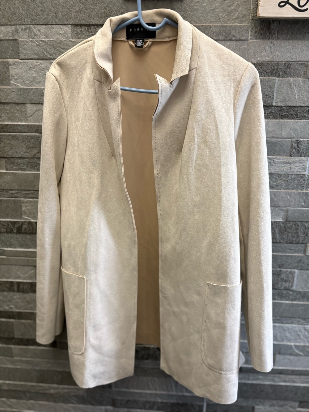 Premise Cream Open-Front Blazer Jacket